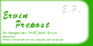 ervin prepost business card